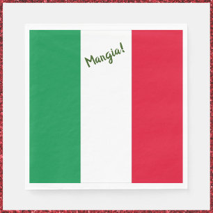 Serviette En Papier Mangia ! Drapeau italien