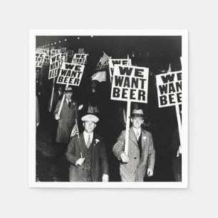 Serviette En Papier Manifestation contre la bière Prohibition 1950 Pho