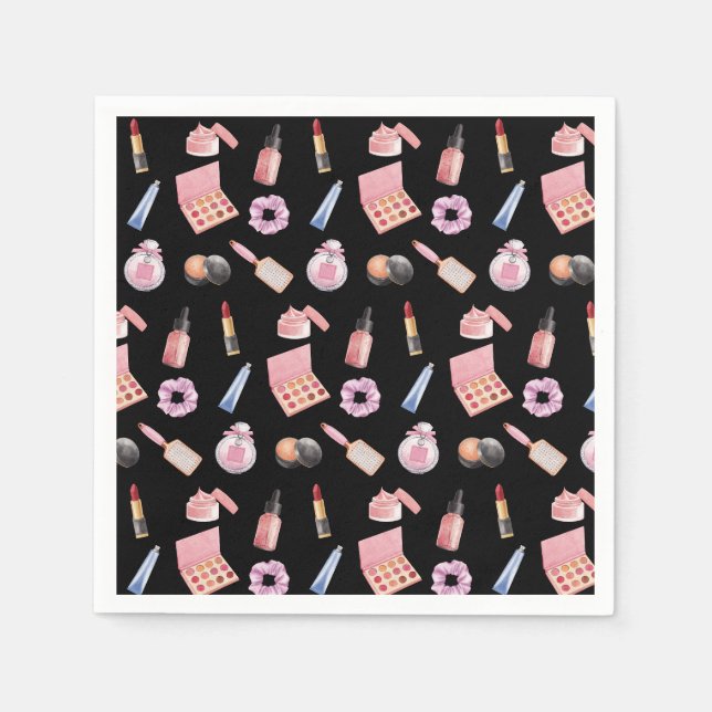 Serviette En Papier Maquillage Cosmétique Beauté Motif Cosmetologie (Devant)