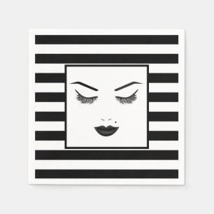 Serviette En Papier Maquillage lèvres noires visage sourcils lèvres gl