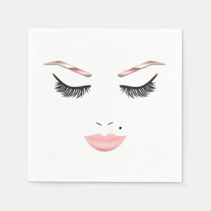 Serviette En Papier Maquillage Rose Gold Visage Sourcils Lèvres Beauté