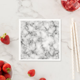 Serviette En Papier Marbre blanc