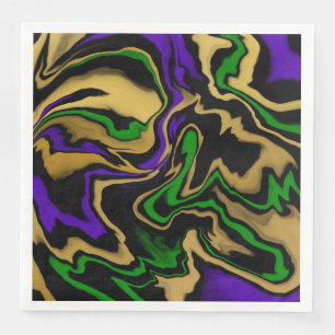 Serviette En Papier marbre de la fête du mardi gras