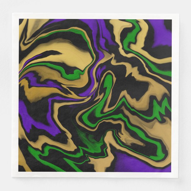 Serviette En Papier marbre de la fête du mardi gras (Devant)