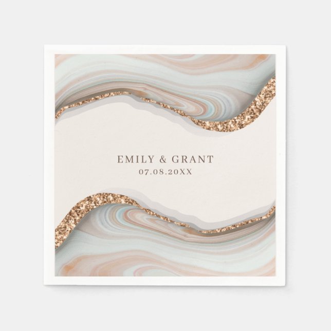 Serviette En Papier Marbre de pierre d'Agate (Devant)