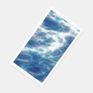Serviette En Papier Marbre d'eau bleue