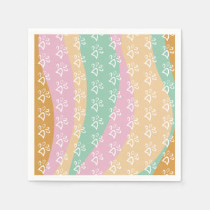 Serviette En Papier Marbre Empreinte de patte rétro Super
