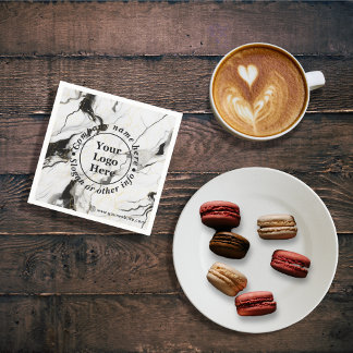 Serviette En Papier Marbre noir et blanc