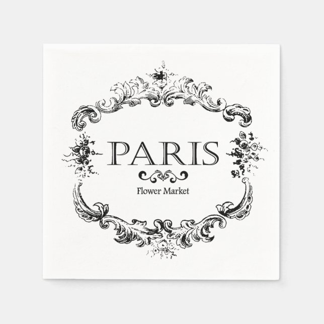 Serviette En Papier Marché aux fleurs de Paris (Devant)