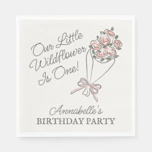 Serviette En Papier Marché aux fleurs roses Fraîches Fraîches Annivers