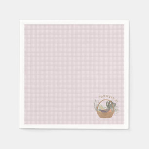 Serviette En Papier Marché des agriculteurs roses produits frais de la