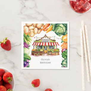 Serviette En Papier Marché des fermiers Légume enchantés Anniversaire