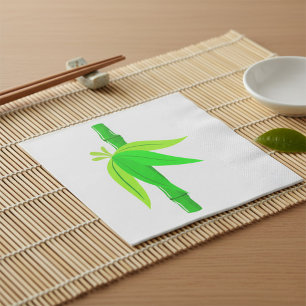 Serviette En Papier Marche en bambou vert avec Feuilles tropicaux