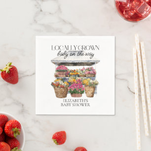 Serviette En Papier Marché Floral Cultivé Localement Boutique Baby sho