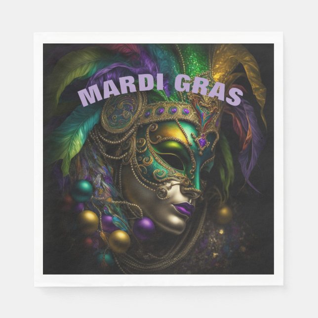 Serviette En Papier Mardi Gras (Devant)