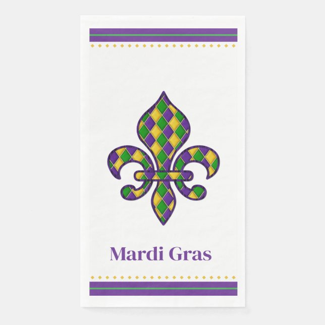 Serviette En Papier Mardi Gras (Devant)