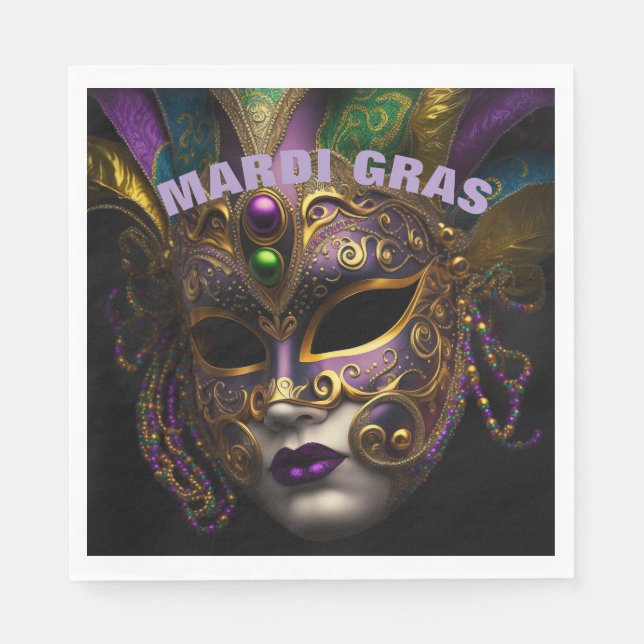 Serviette En Papier Mardi Gras (Devant)