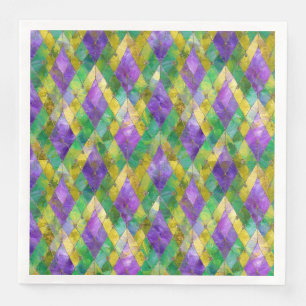 Serviette En Papier Mardi Gras Arlequin en verre tendu Imprimer