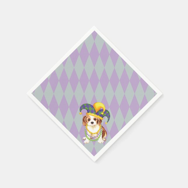 Serviette En Papier Mardi Gras Cavalier King Charles Spaniel (Coin)
