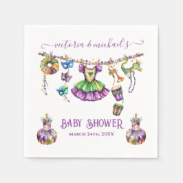 Serviette En Papier Mardi Gras Clothesline fille Baby shower