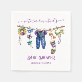 Serviette En Papier Mardi Gras Clothesline garçon Baby shower
