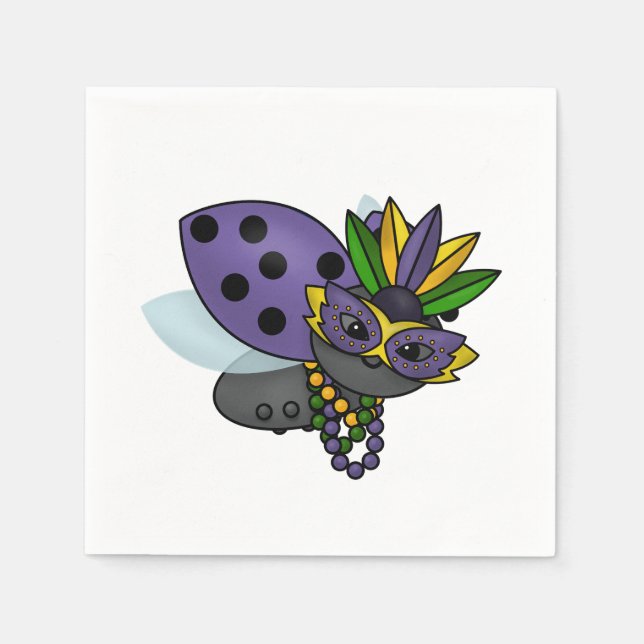 Serviette En Papier Mardi Gras Ladybug (Devant)
