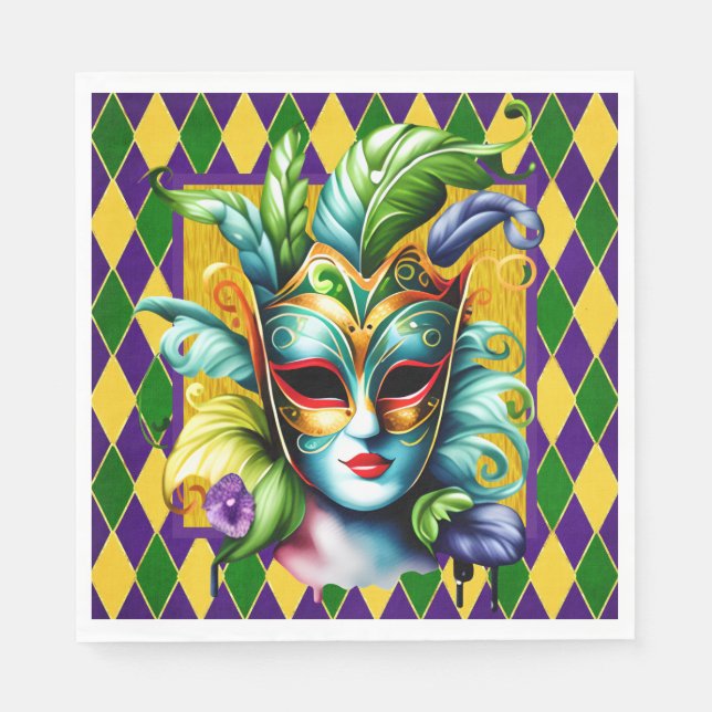Serviette En Papier Mardi Grass Party (Devant)