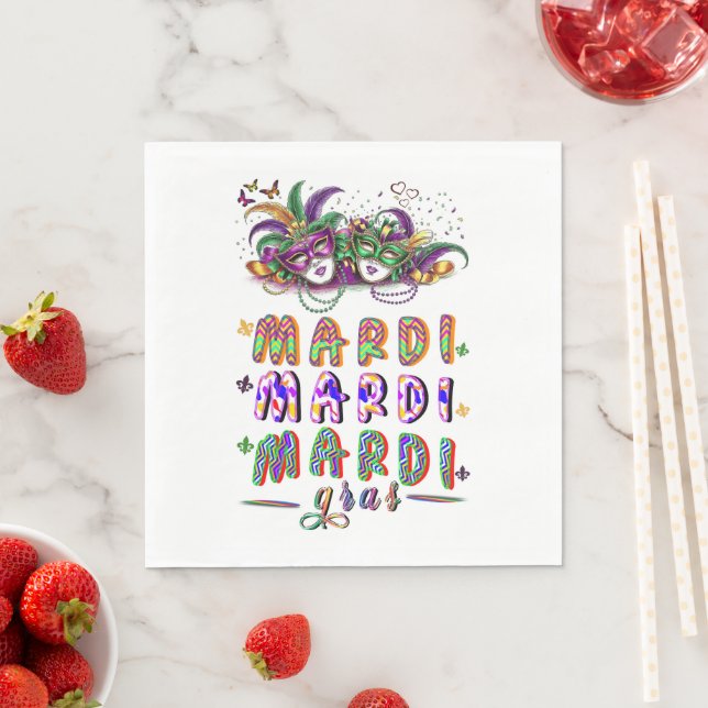Serviette En Papier Mardi Mardi Mardi Gras (En situation)
