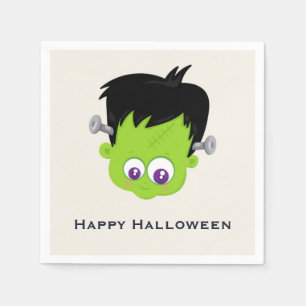 Serviette En Papier Mare Green Frankenstein Monster face Halloween
