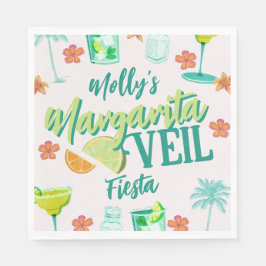 Serviette En Papier Margarita Veil Bachelorette Party Illustré