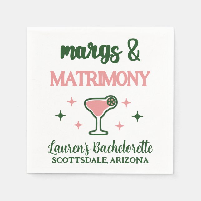 Serviette En Papier Marges & Mariage (Devant)
