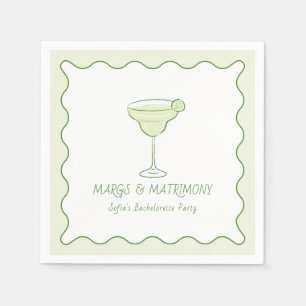 Serviette En Papier "Marges & Mariage" Fête de chaux moderne