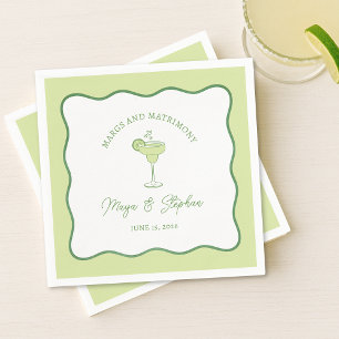 Serviette En Papier "Margs & Matrimony" Margarita Simple au Citron Ver