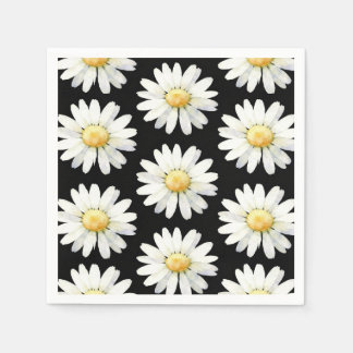Serviette En Papier Marguerites à points jaunes