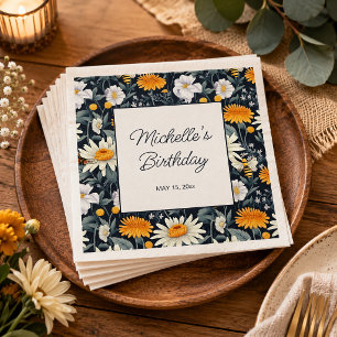 Serviette En Papier Marguerites Pissenlits Cottagecore Anniversaire No
