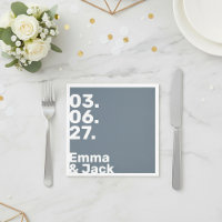 Mariage à date verticale bleu ardoise moderne