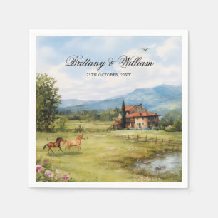 Serviette En Papier Mariage à la Campagne Toscane Italienne 