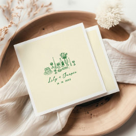 Serviette En Papier Mariage à main verte