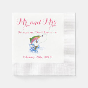 Serviette En Papier Mariage à thème de truite de pêche