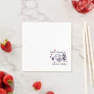 Serviette En Papier Mariage Amusant, Police Fantaisiste et Vibrations 