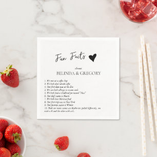 Serviette En Papier Mariage Anecdotes Amusantes Noir Blanc