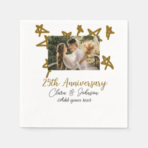Serviette En Papier Mariage Anniversaire ajouter nom année image or ét