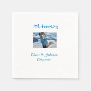 Serviette En Papier Mariage Anniversaire ajouter nom année image texte