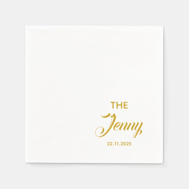 Serviette En Papier Mariage Anniversaire Fiançailles personnalisé (Devant)