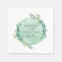 Mariage aqua monogramme de guirlande d'eucaliptus