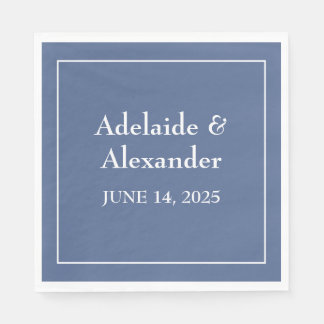 Serviette En Papier Mariage Aquarelle Bleu Moderne Côte Plage