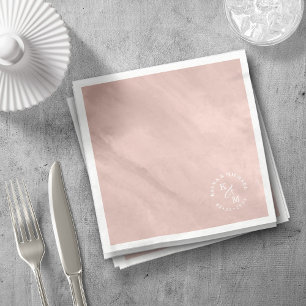 Serviette En Papier Mariage Aquarelle moderne Rose Gold ID816