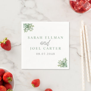 Serviette En Papier Mariage au Eucalyptus