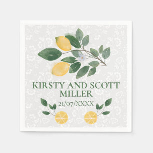 Serviette En Papier Mariage aux citrons siciliens aquarelle
