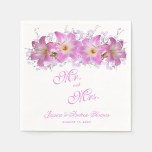 Serviette En Papier Mariage aux lis belladone romantiques